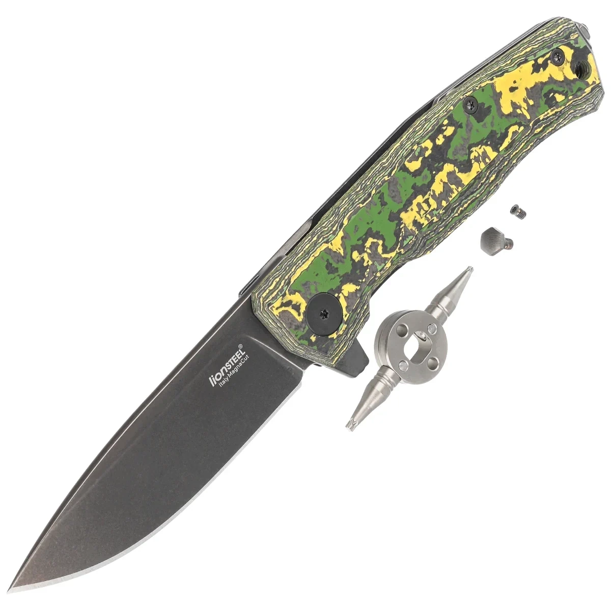 Nóż składany LionSteel Myto Toxic Storm Fat Carbon, Old Black MagnaCut by Molletta (MT01 MC TS) 6 webp