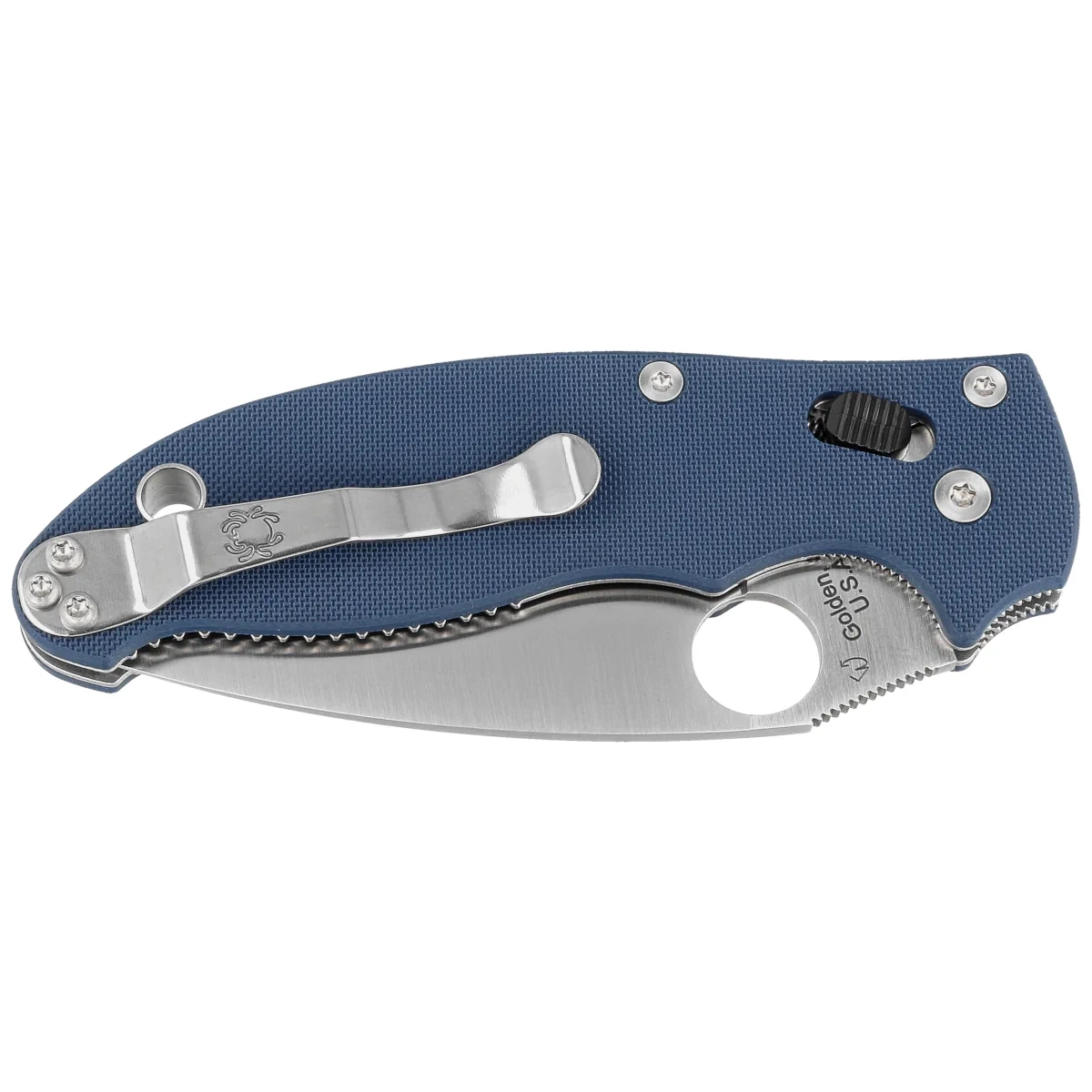 Nóż składany Spyderco Manix 2 Cobalt Blue G10, Satin CPM SPY27 by Eric Glesser (C101GPCBL2) 2 webp