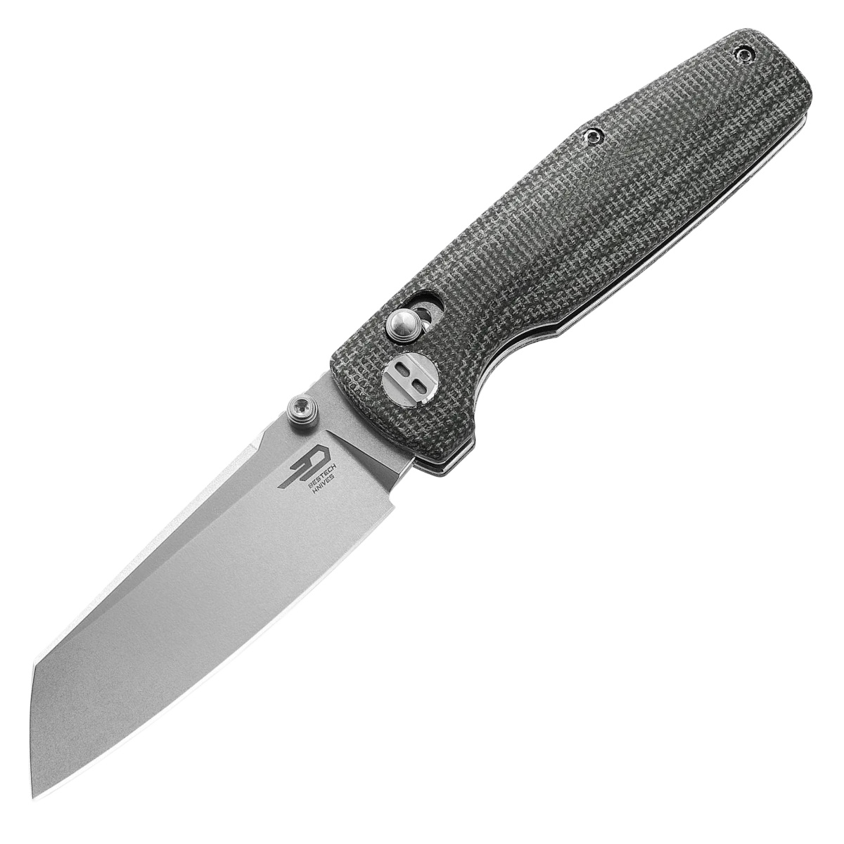 Nóż składany Bestech Slasher Green Micarta, Stonewashed D2 (BG43B-1) 1 jpg