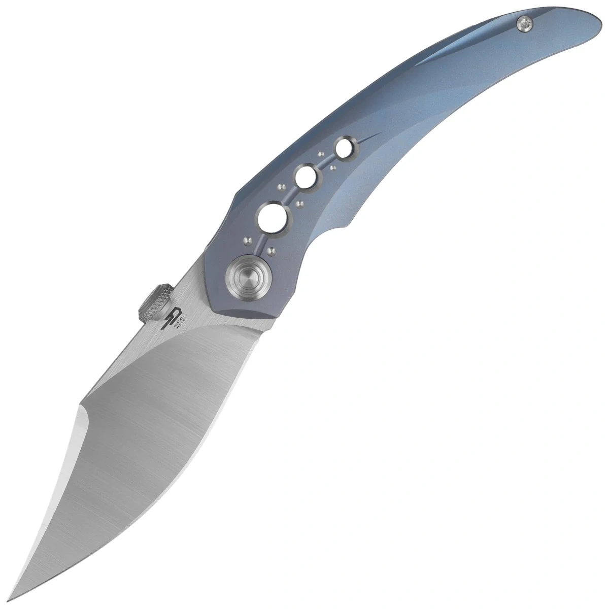 Nóż składany Bestech Razon Blue Titanium, Satin MagnaCut by Kombou (BT2406A) 1 webp