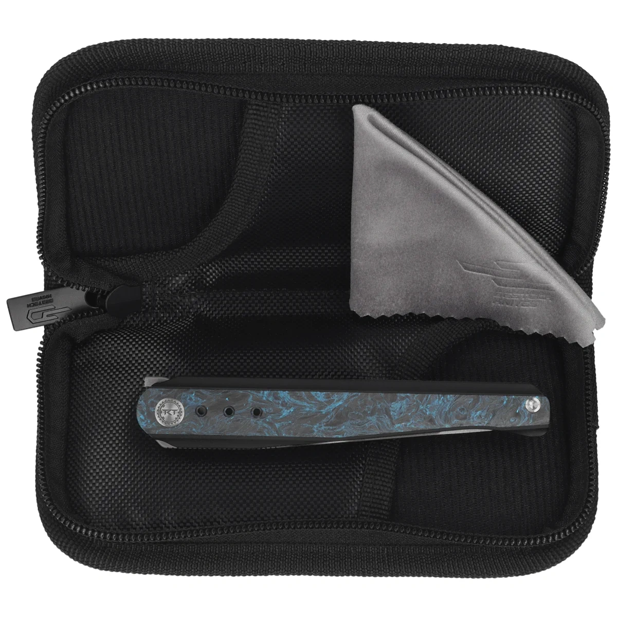 Nóż składany Bestech Spear Phisher Black Titanium/Blue CF, stal M390 3 webp