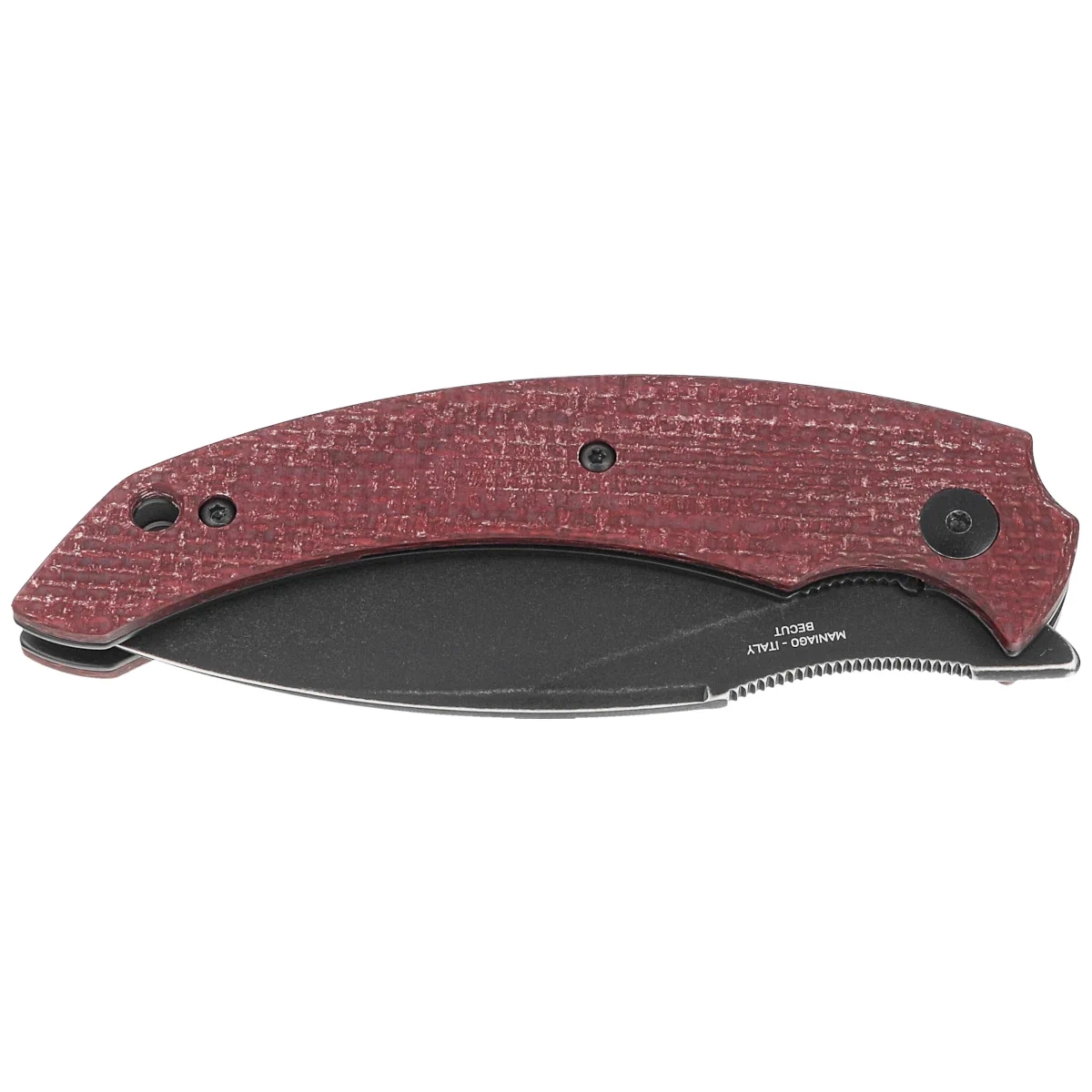 Nóż składany Fox Honos Plum Jute Micarta, Black Stonewashed BECUT by Bastinelli (FX-538 MP) 2 webp