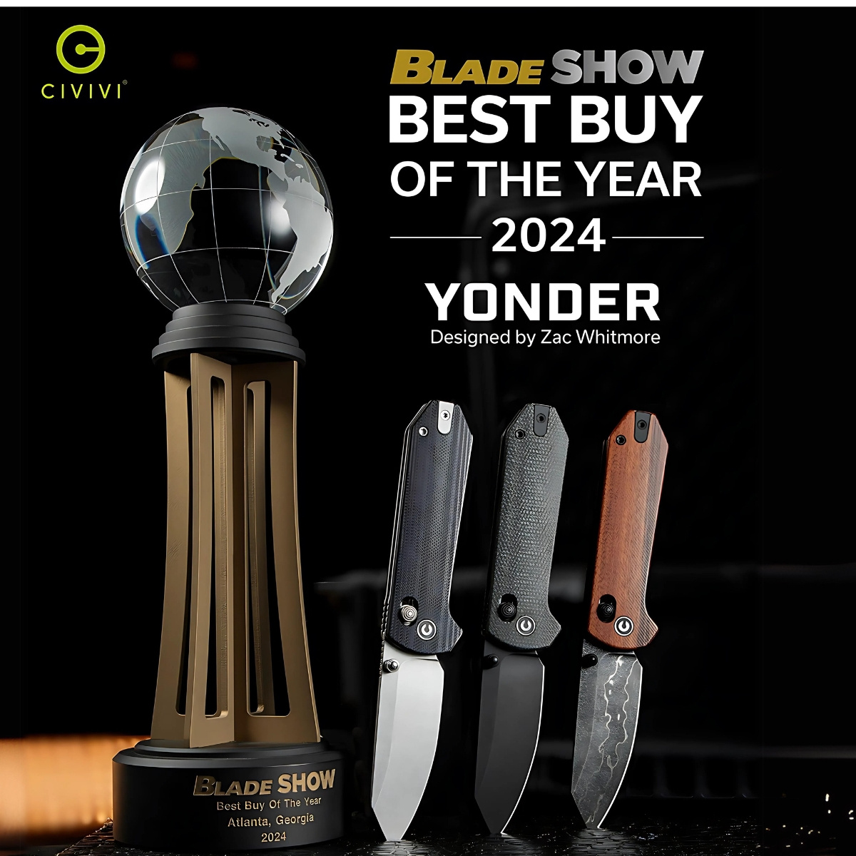 Nóż składany Civivi Yonder Dark Green Micarta, stal 14C28N 2 jpg