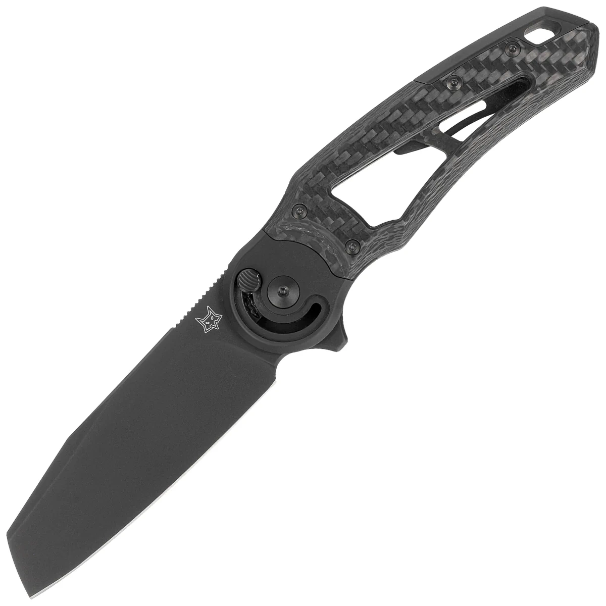 Nóż składany Fox Metamorphosis Black 3K Carbon Fiber, Black PVD M390 (FX-556-A4) 1 webp