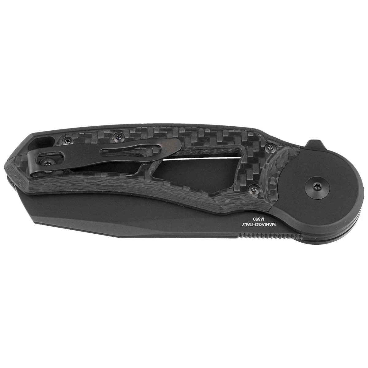 Nóż składany Fox Metamorphosis Black 3K Carbon Fiber, Black PVD M390 (FX-556-A4) 2 webp