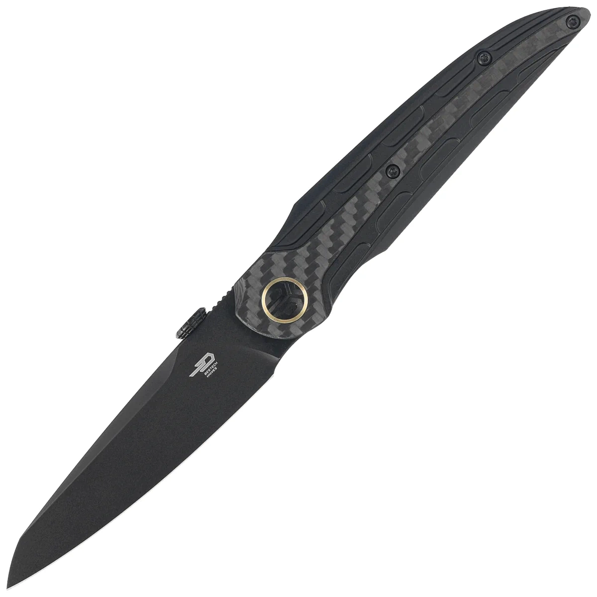 Nóż składany Bestech Prydwen Black Titanium, stal CPM MagnaCut 1 webp