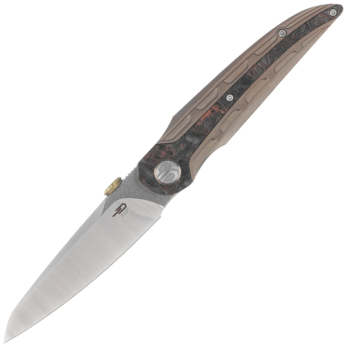 Nóż składany Bestech Prydwen Titanium/Fat Carbon CPM MagnaCut 1 webp