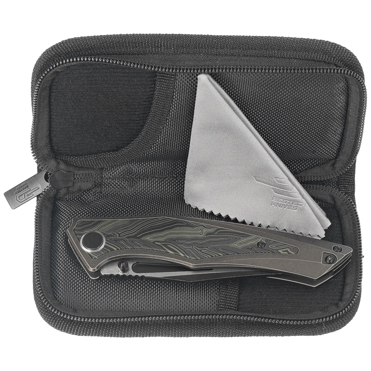 Nóż składany Bestech Togatta Bronze Titanium/Black-Green G10, Black Stonewashed/Satin M390 by Koens Craft (BT2102E) 3 webp