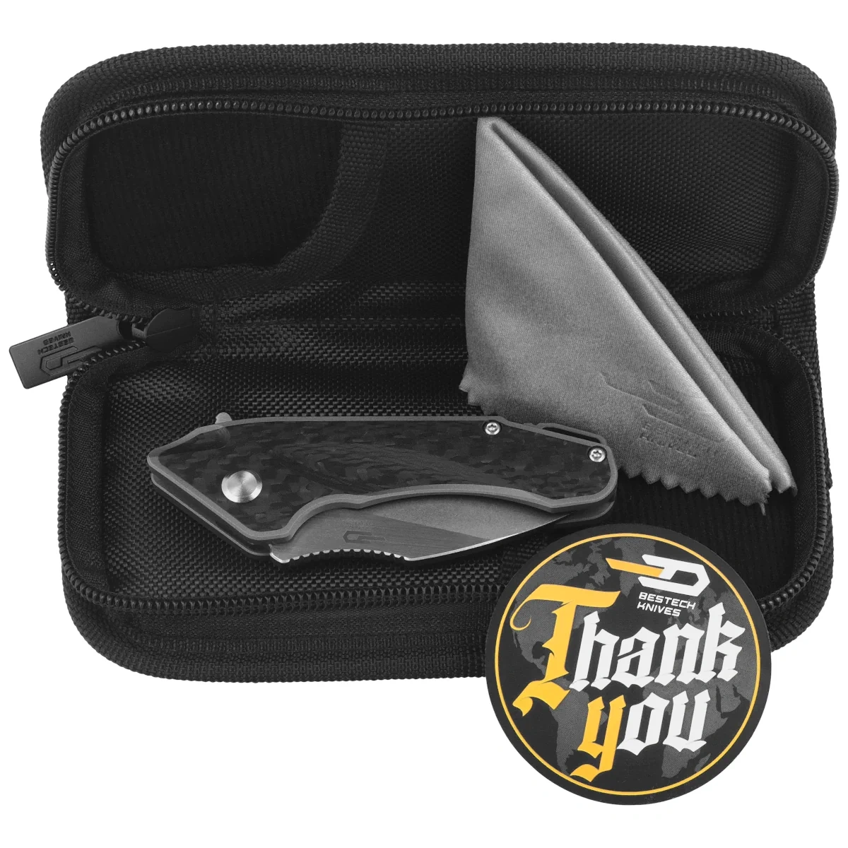Nóż składany Bestech Goblin Dark Grey Titanium/Carbon Fiber, Stonewashed/Satin CPM S35VN (BT1711E) 3 webp