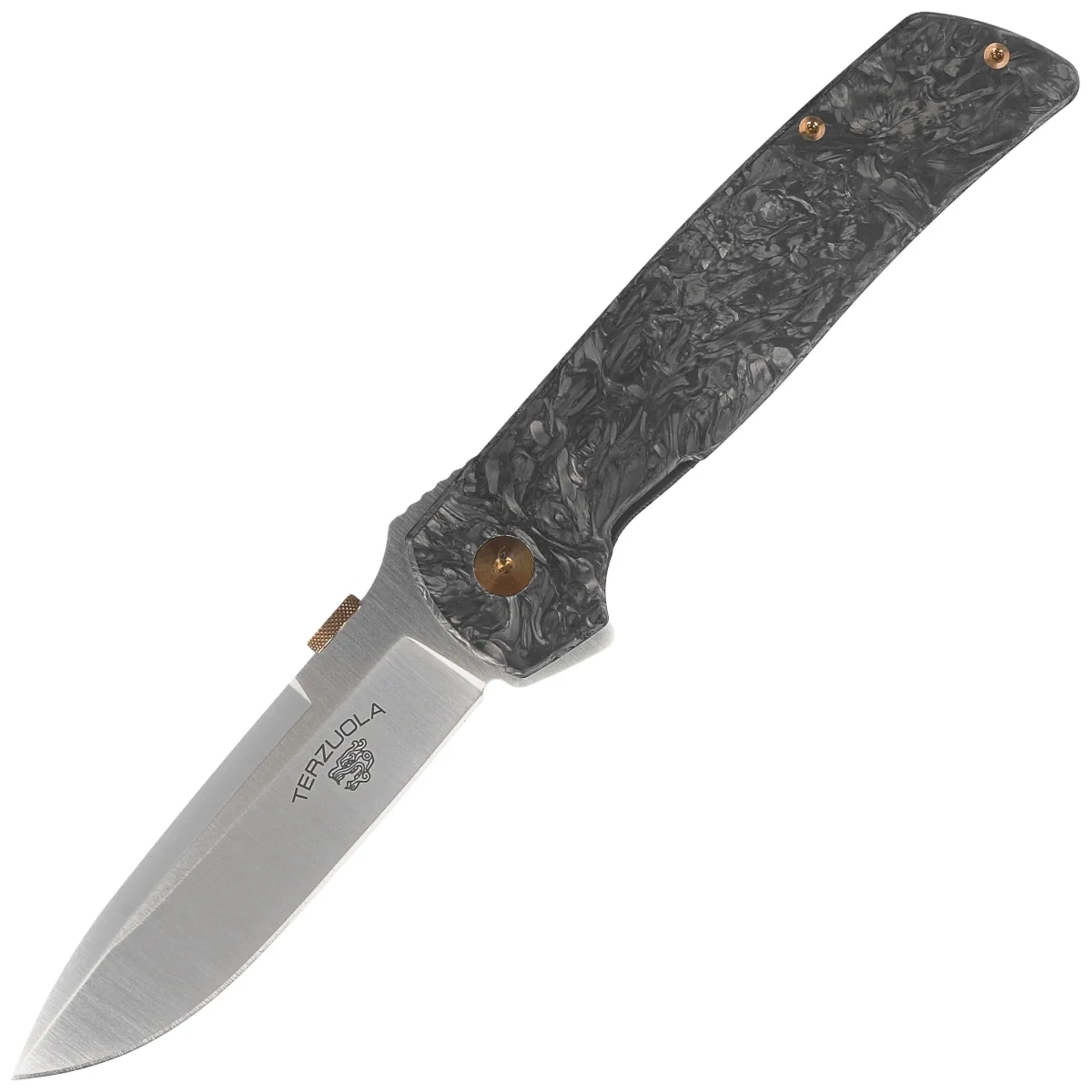 Nóż składany Fox Original Gangster LE No 316/350 Dark Matter Fat Carbon, Satin Elmax by Bob Terzuola (FX-ATC-OG01 CFMC) 1 webp