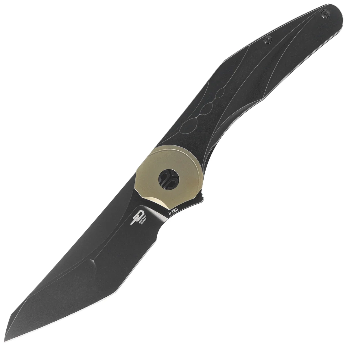 Nóż składany Bestech Excentric Black Titanium, Black Stonewashed M390 by Kombou and TNT Knives (BT2412B) 1 webp