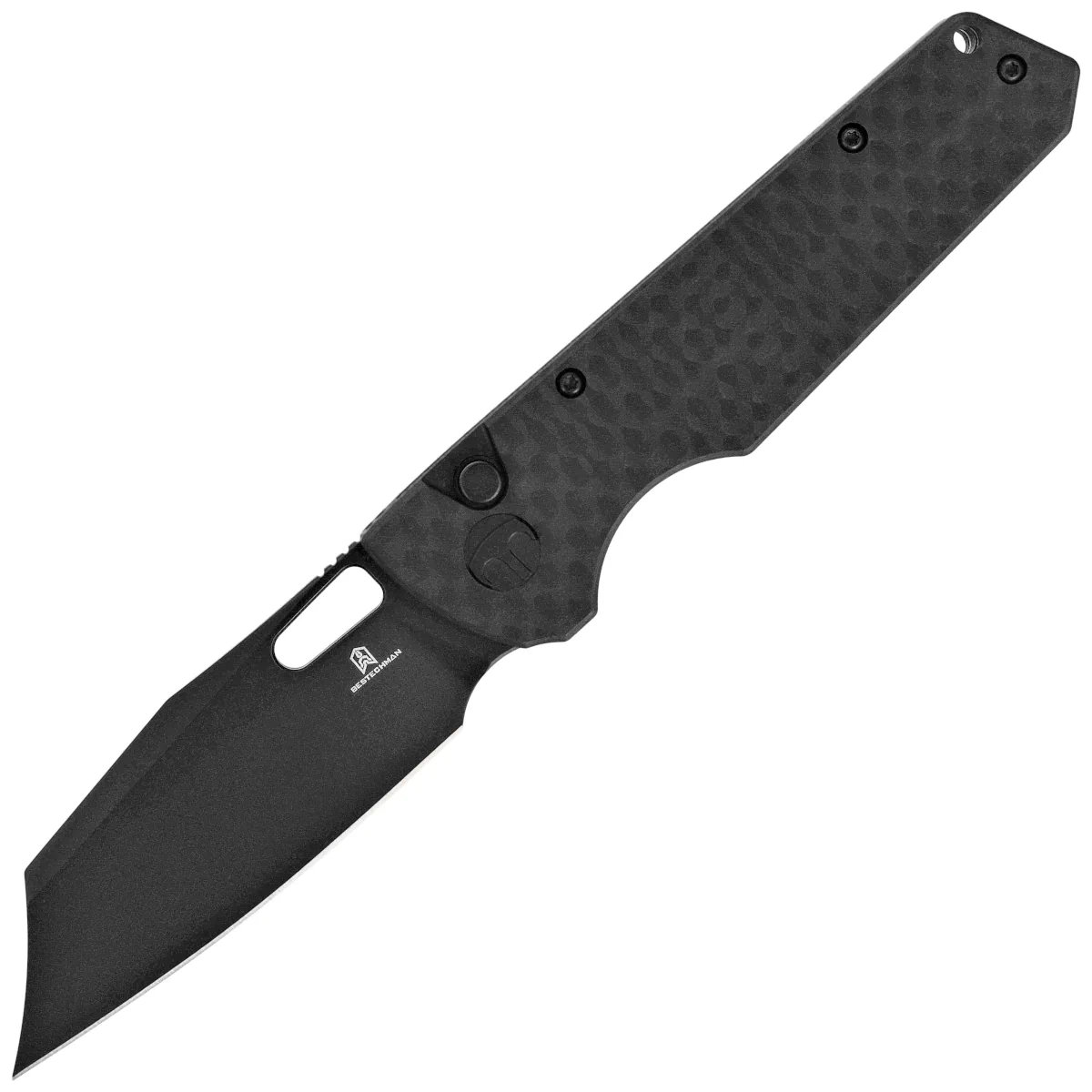 Nóż składany Bestechman Guardian Black G10 w/ Carbon Fiber Pattern, Black PVD D2 (BMK11E) 1 webp
