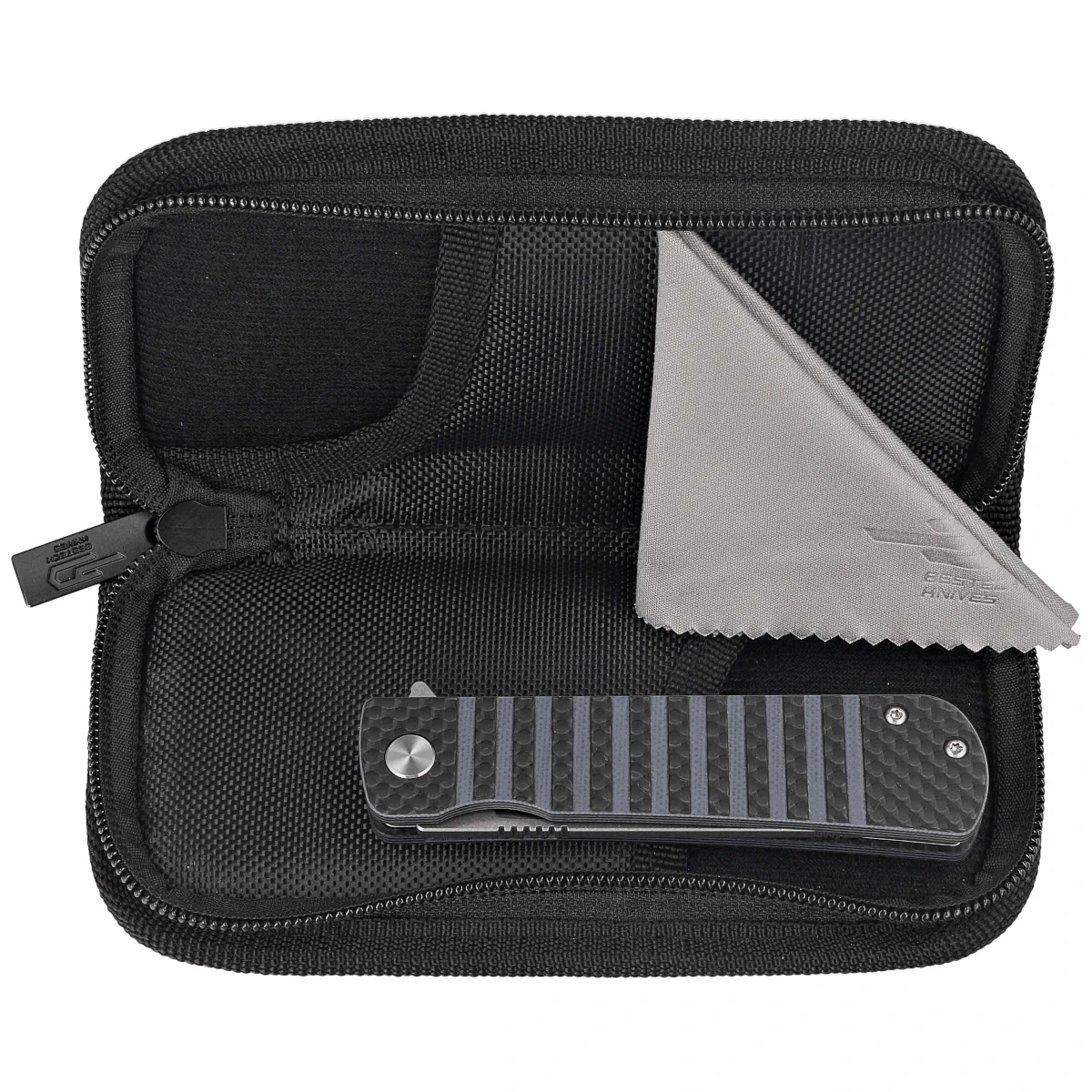 Nóż składany Bestech Titan Black Carbon Fiber/Blue G10, Stonewashed/Satin 154CM by Keanu Alfaro (BL04B) 3 webp