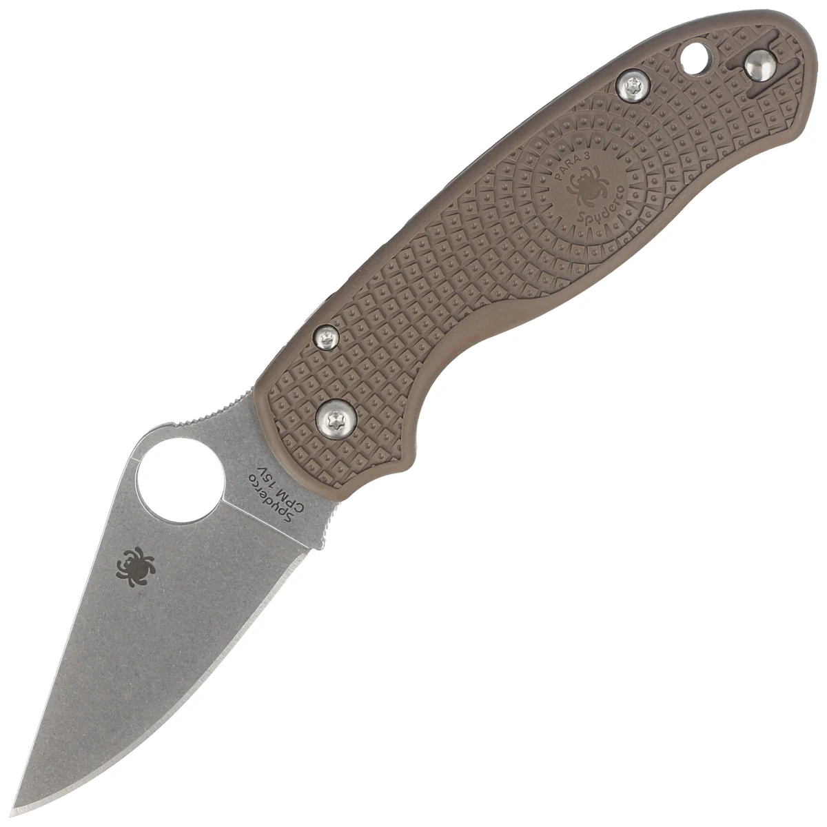 Nóż składany Spyderco Para 3 Lightweight Sprint Run Brown FRN, Stonewashed CPM 15V by Sal, Eric Glesser (C223PBN15V) 1 webp