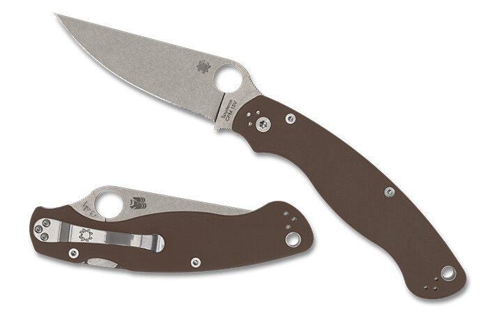 Nóż składany Spyderco Military 2 Sprint Run Brown G10, Satin CPM 15V by Sal i Eric Glesser (C36GPBN15V2) 1 jpg