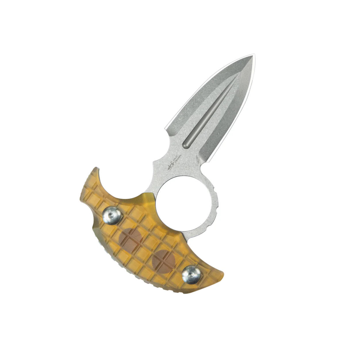 Nóż Kubey Cavy Yellow Ultem, Stonewashed 14C28N by MUZI Design (KU403F) 3 jpg
