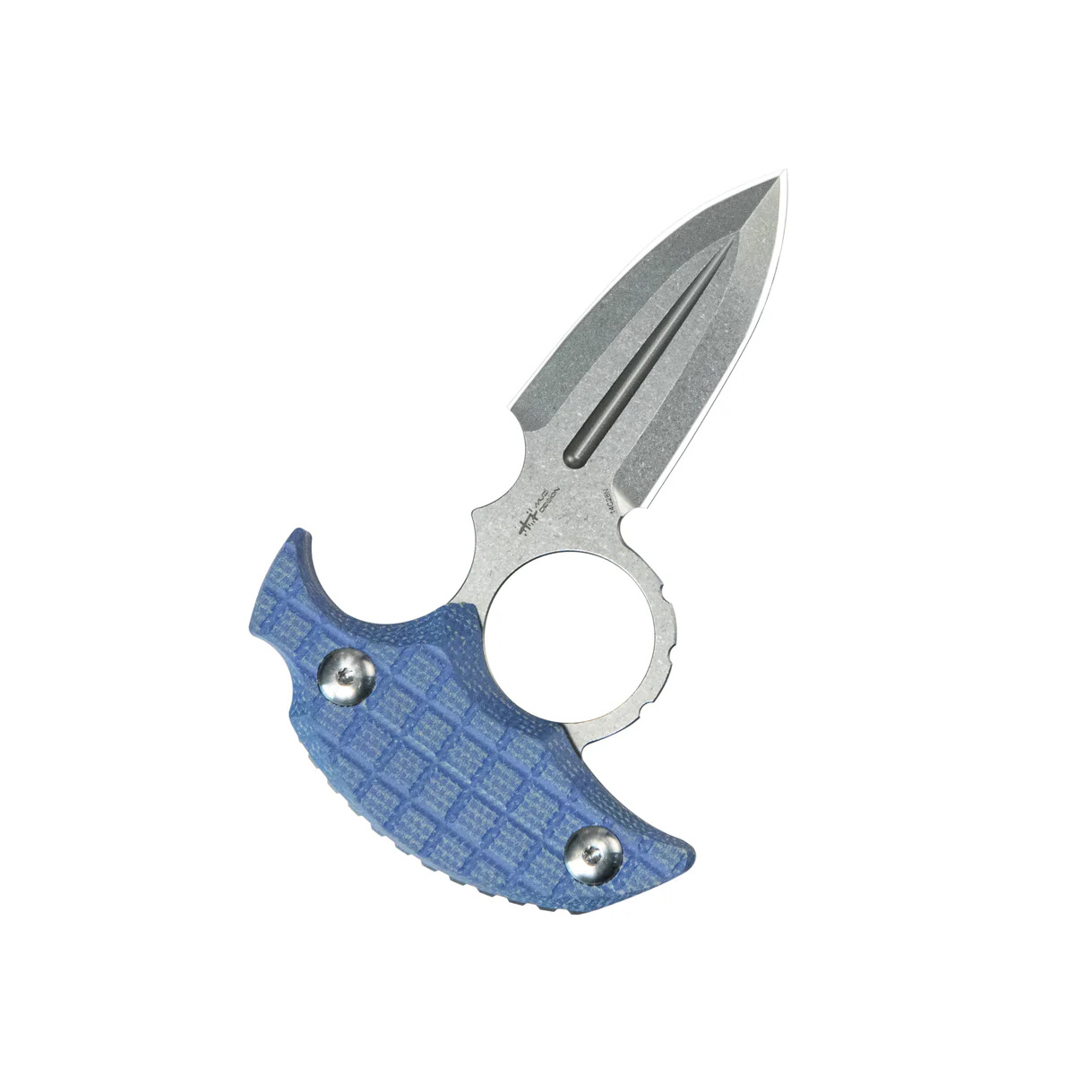 Nóż Kubey Cavy Blue Micarta, Stonewashed 14C28N by MUZI Design (KU403D) 2 jpg