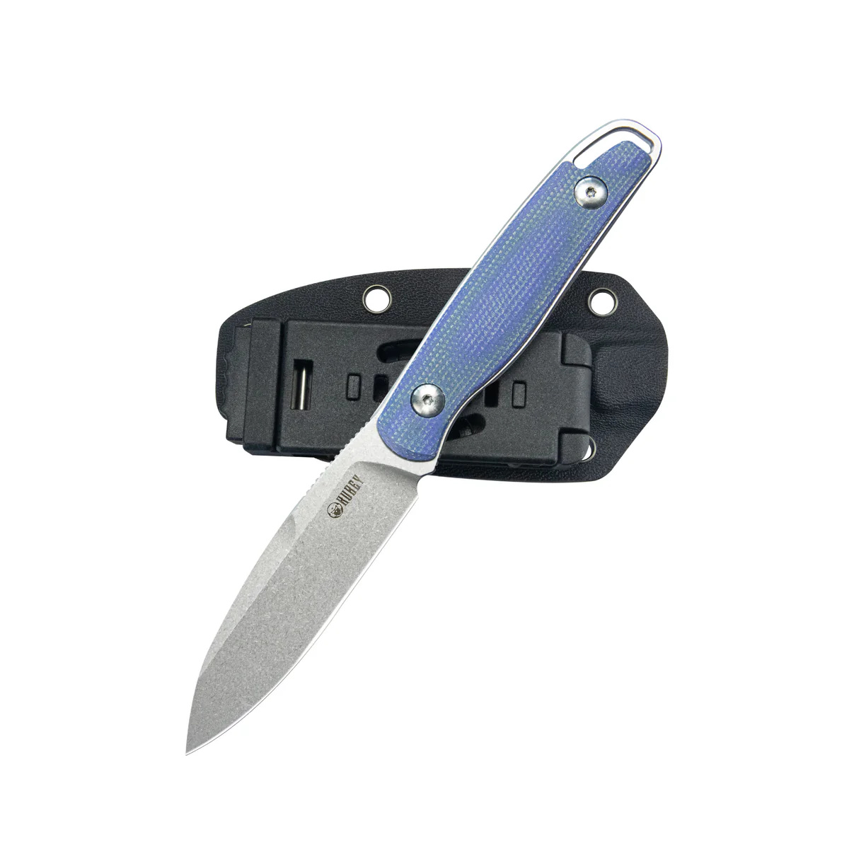 Nóż Kubey Dust Devil Blue Micarta, Beadblasted 14C28N by K.C. Spiron (KU357D) 2 jpg