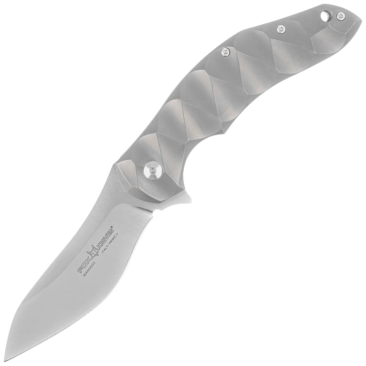 Nóż składany Fox Flipper Gray Titanium, Satin N690Co by Jens Ansø (FX-302) 1 webp