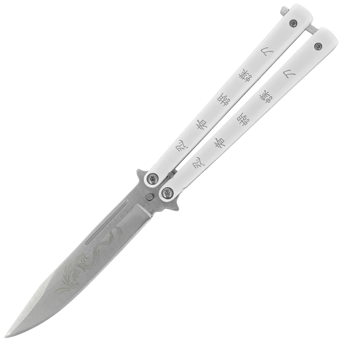Nóż składany motylek Martinez Albainox Balisong Ninja Dragon White Stainless, Satin 3Cr13MoV (02096) 1 webp