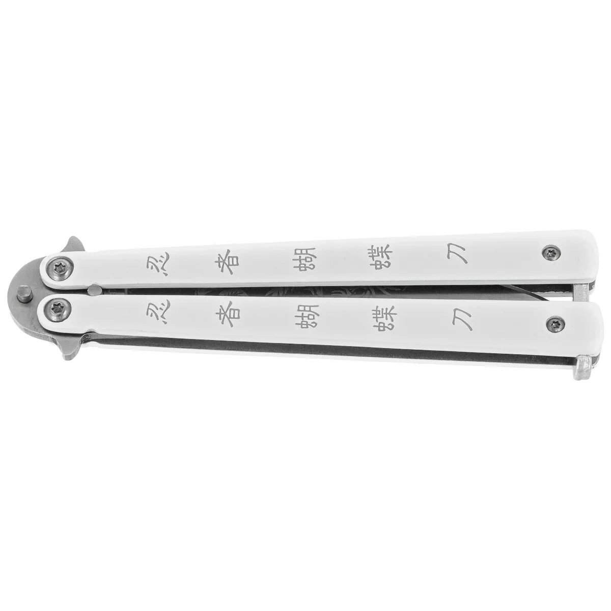 Nóż składany motylek Martinez Albainox Balisong Ninja Dragon White Stainless, Satin 3Cr13MoV (02096) 2 webp