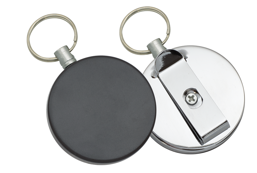 Retraktor Barbaric z klipsem Black ABS / Mirror Steel, 100cm (16248) 1 png