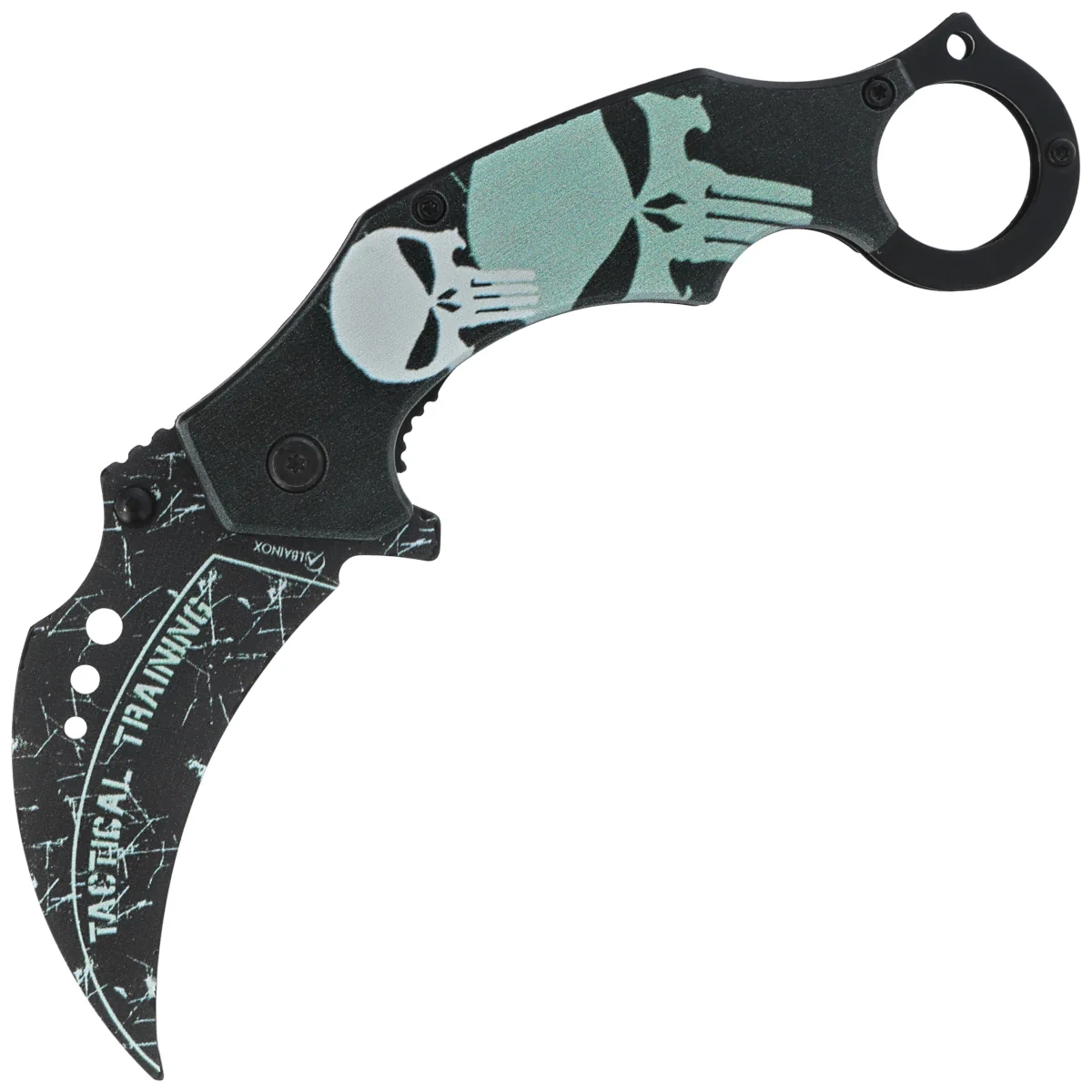 Nóż składany Martinez Albainox Training Karambit 3D Skull Black ABS, Blunt 3Cr13MoV (18713-A) 1 webp