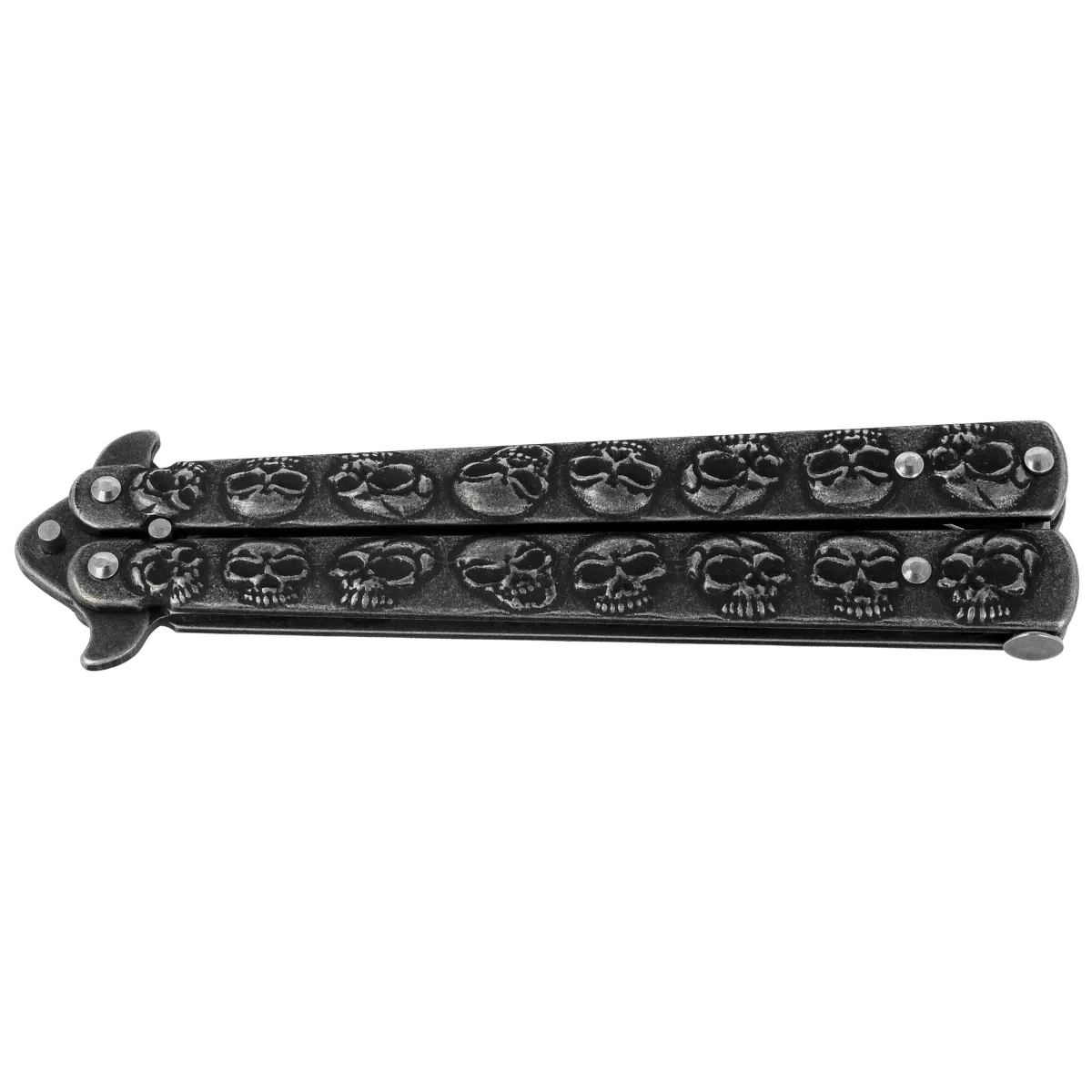 Nóż składany motylek Martinez Albainox Balisong Skull Gray Steel, Stonewashed 3Cr13Mov (02184) 2 webp