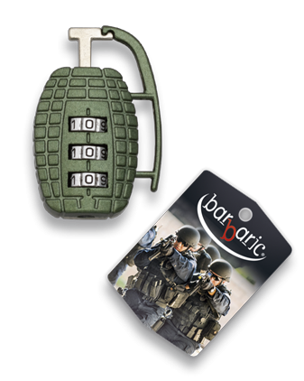 Kłódka Barbaric Grenade z zamkiem szyfrowym, Green (09919 GR) 1 png