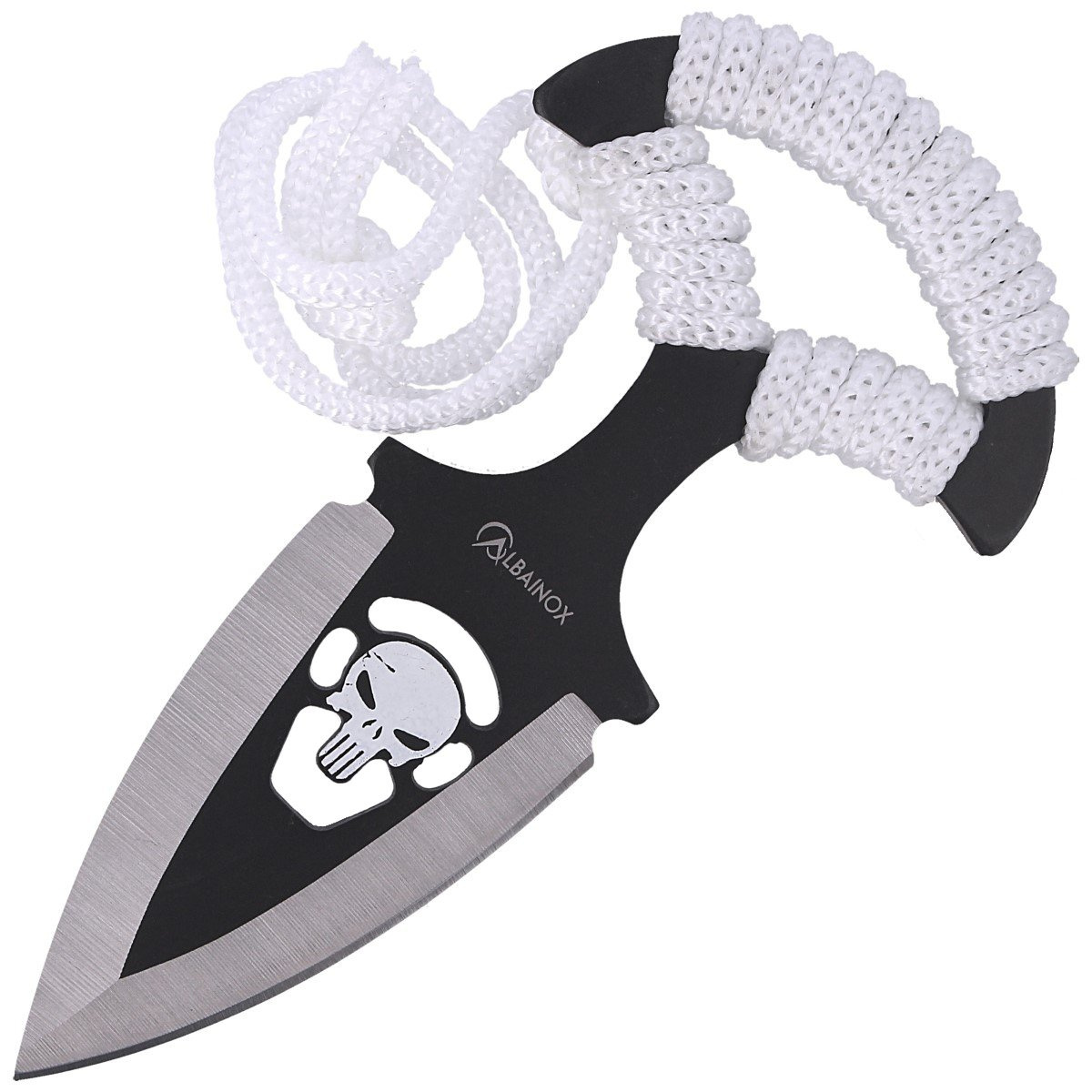 Nóż Martinez Albainox Skull Push Dagger White Cord, Black/Satin 3Cr13Mov (32452) 1 jpg