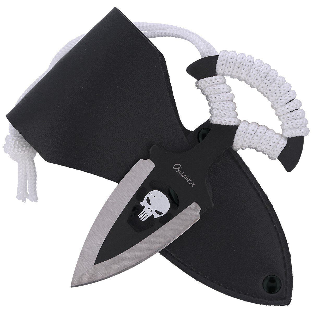 Nóż Martinez Albainox Skull Push Dagger White Cord, Black/Satin 3Cr13Mov (32452) 2 jpg