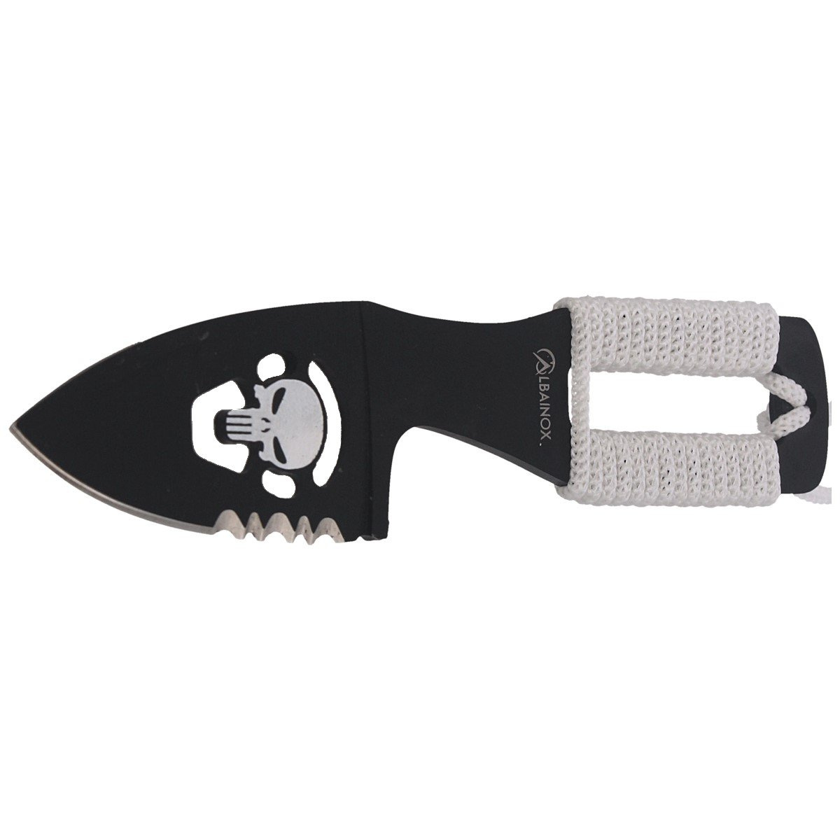 Nóż na szyję Martinez Albainox Skull Neck Knife White Cord, Black 3Cr13Mov (32450) 2 jpg