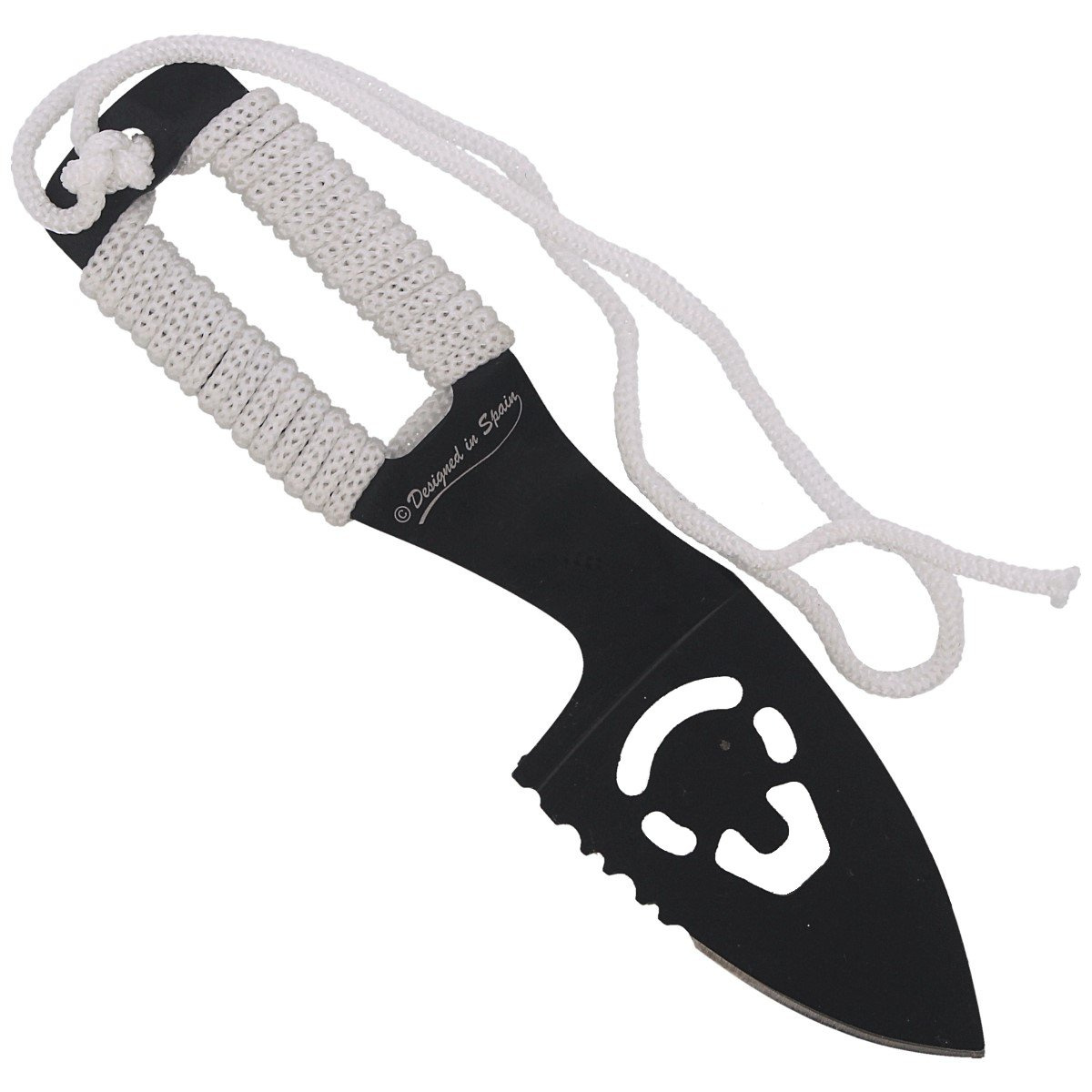 Nóż na szyję Martinez Albainox Skull Neck Knife White Cord, Black 3Cr13Mov (32450) 3 jpg