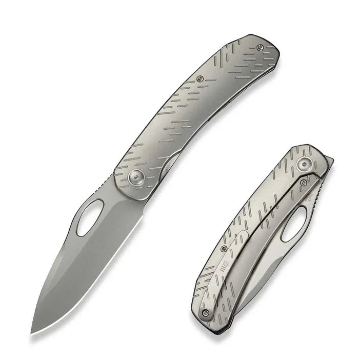 Nóż składany WeKnife Inmate Gray Titanium, Stonewashed CPM 20CV by Jerad Neeve (WE23096B-1) 1 webp