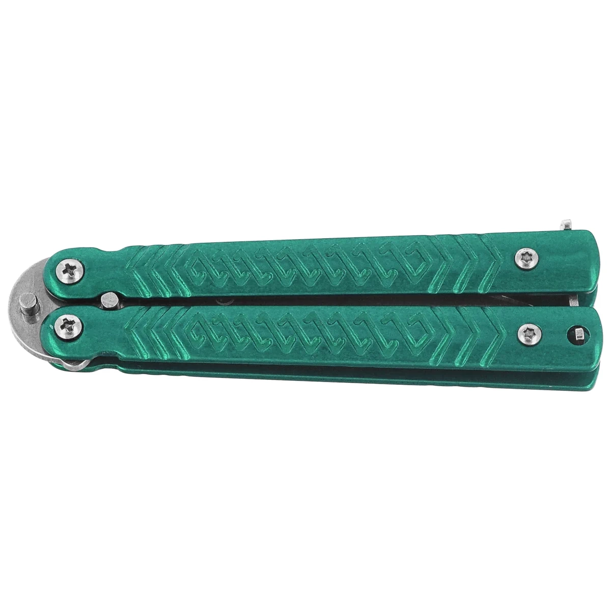 Nóż składany motylek Martinez Albainox Balisong Green Steel, Satin 3Cr13MoV (02228) 2 webp