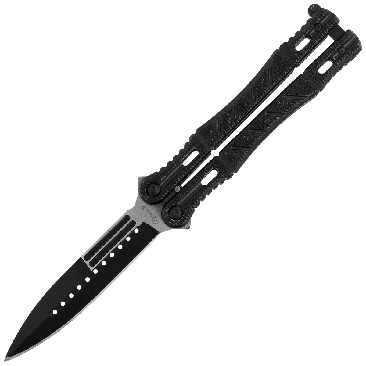 Nóż składany motylek Martinez Albainox Balisong Black Aluminium, Black 3Cr13Mov (02099) 1 webp
