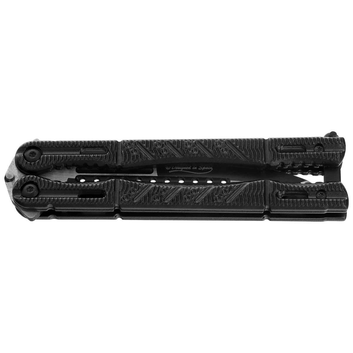 Nóż składany motylek Martinez Albainox Balisong Black Aluminium, Black 3Cr13Mov (02099) 2 webp