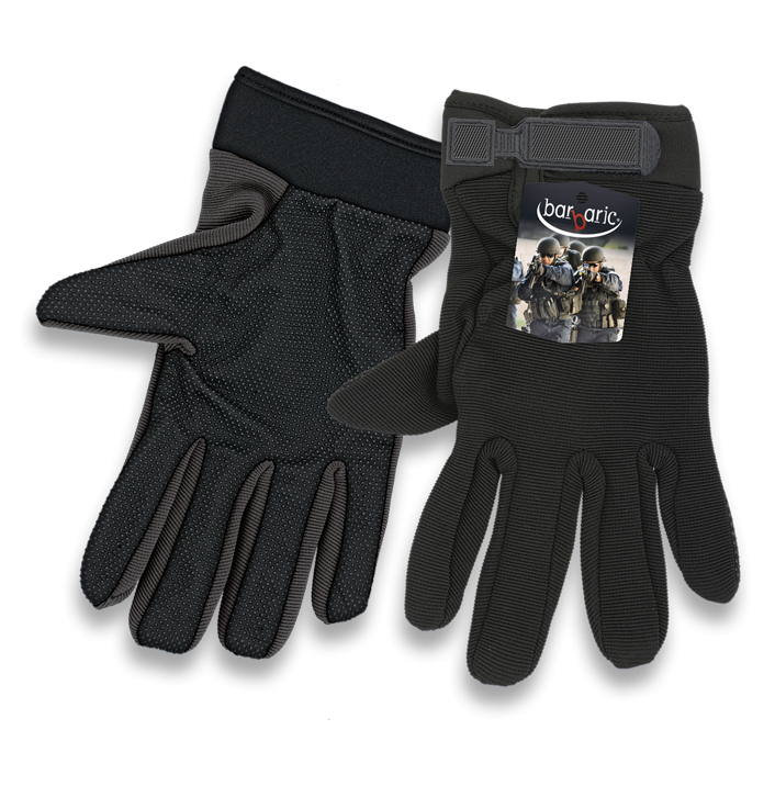 Rękawiczki Barbaric Velcro/Anti-Slip Adjustment Black Polyester (30594-NE) 1 png