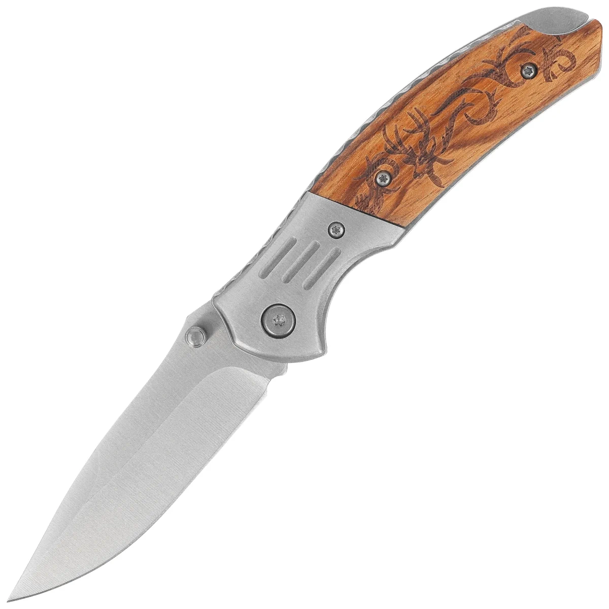 Nóż składany Martinez Albainox Hunting Deer Zebra Wood, Satin 3Cr13Mov (18518GR4210) 1 webp