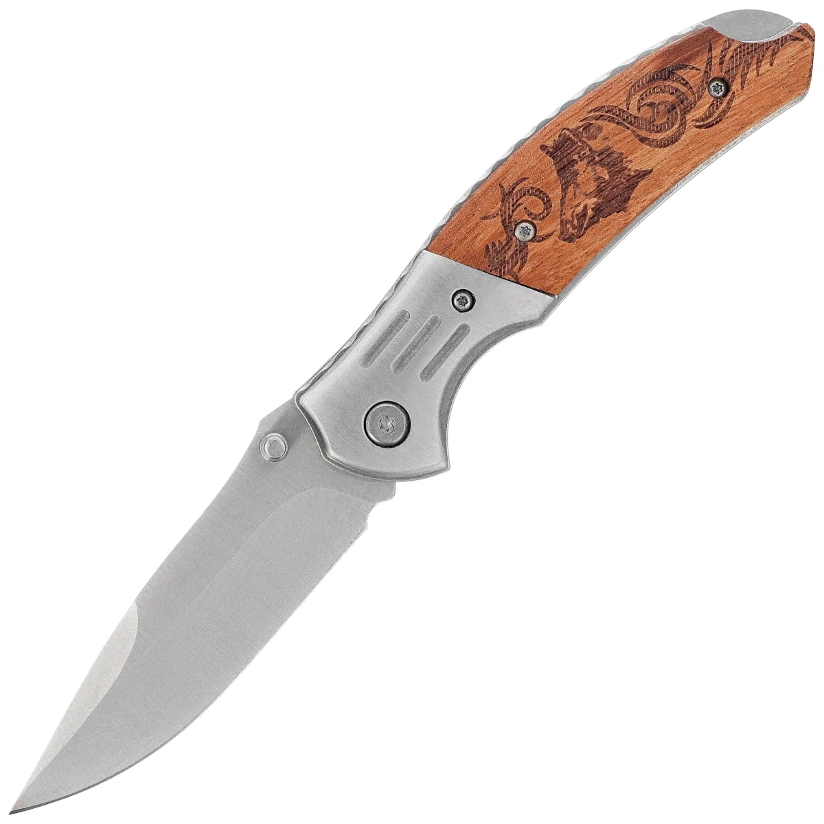 Nóż składany Martinez Albainox Hunting Boar Zebra Wood, Satin 3Cr13Mov (18518GR4208) 1 webp