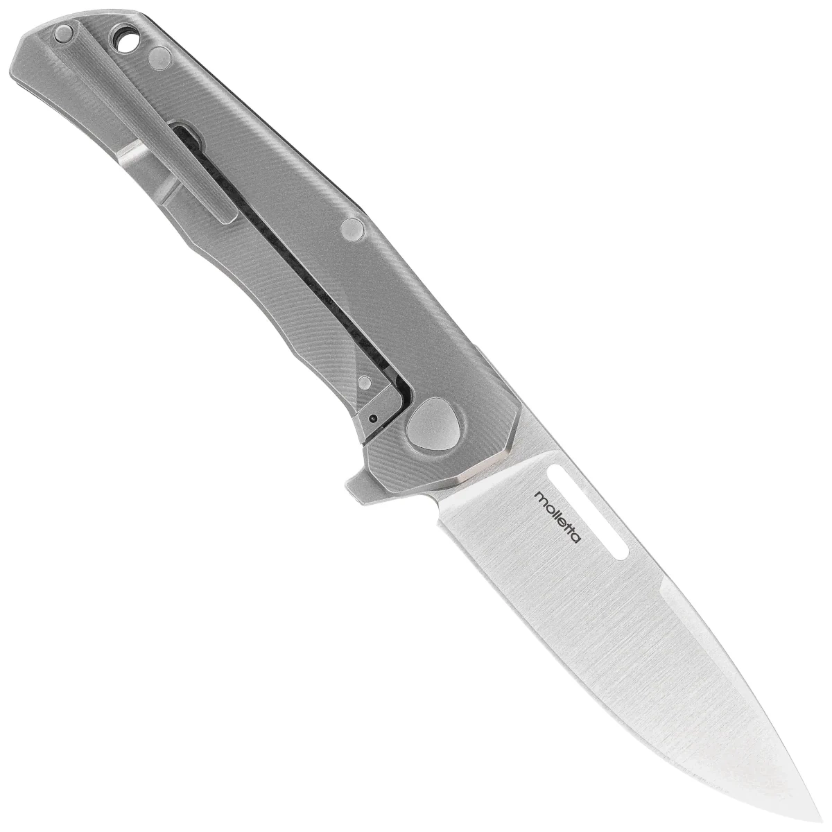 Nóż składany LionSteel Q4ttro Green Burlap Micarta/Titanium, Satin MagnaCut by Molletta (Q4 BGR) 3 webp