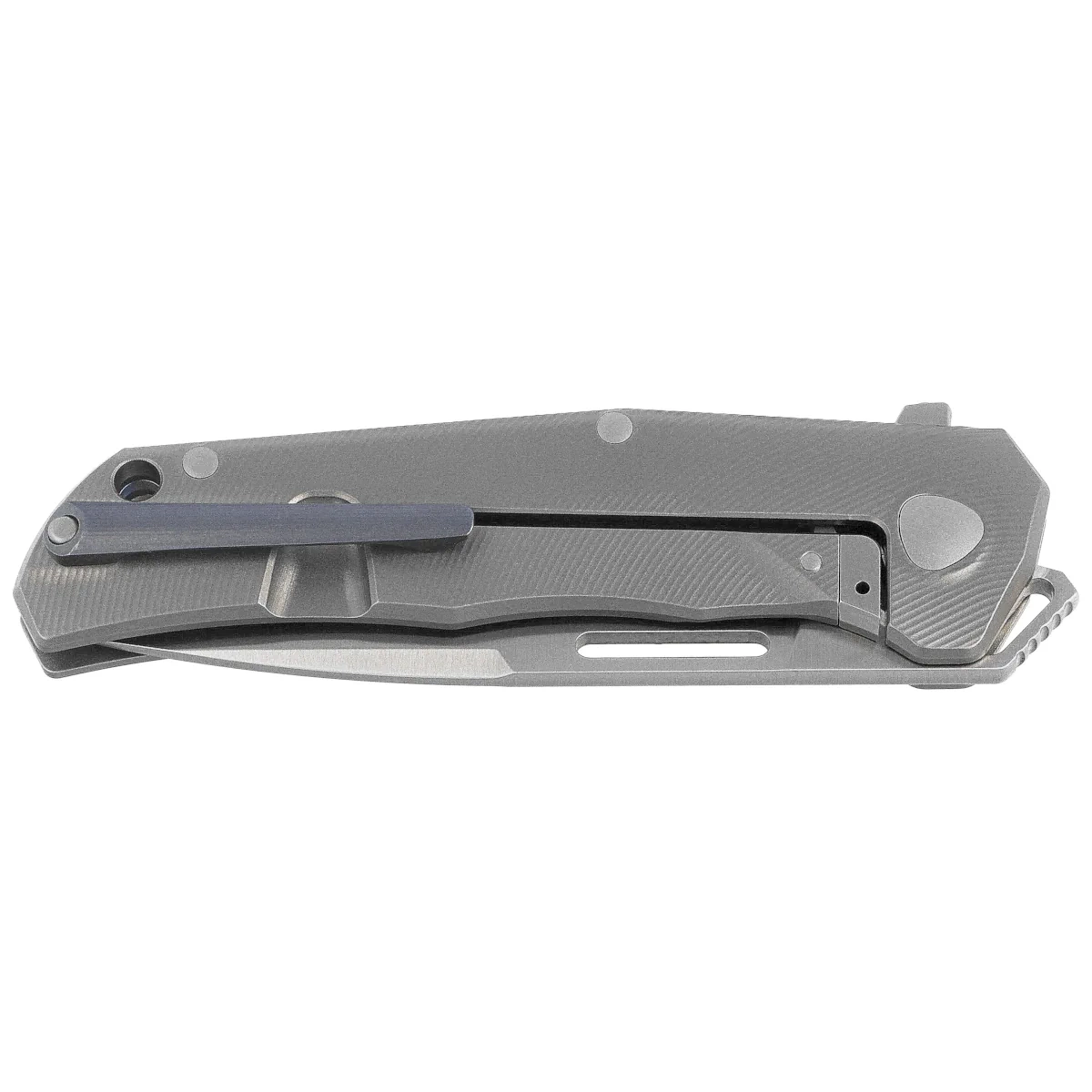 Nóż składany LionSteel Q4ttro Gray Titanium/ Fat Carbon, Satin MagnaCut by Molletta (Q4 GY) 2 webp