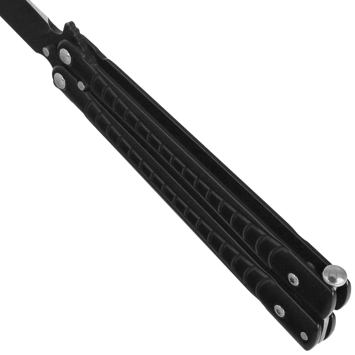 Nóż motylek Martinez Albainox Balisong Black Steel, Black 3Cr13Mov (02206) 5 webp