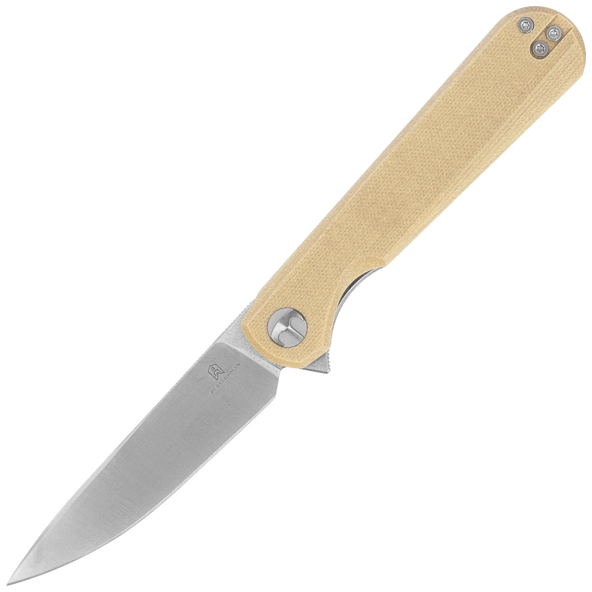 Nóż składany Bestechman Flick Khaki G10, Satin / Stonewashed D2 by Ostap Hel (BMK13C) 1 webp