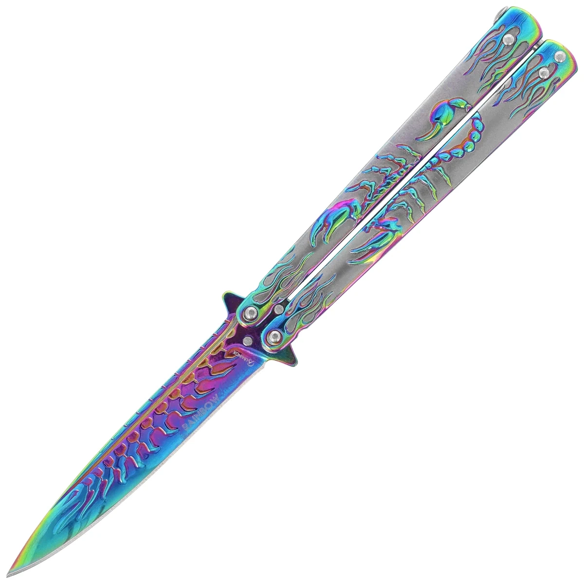 Nóż motylek Martinez Albainox Balisong Scorpion Rainbow, Rainbow 3Cr13Mov (02280) 1 webp