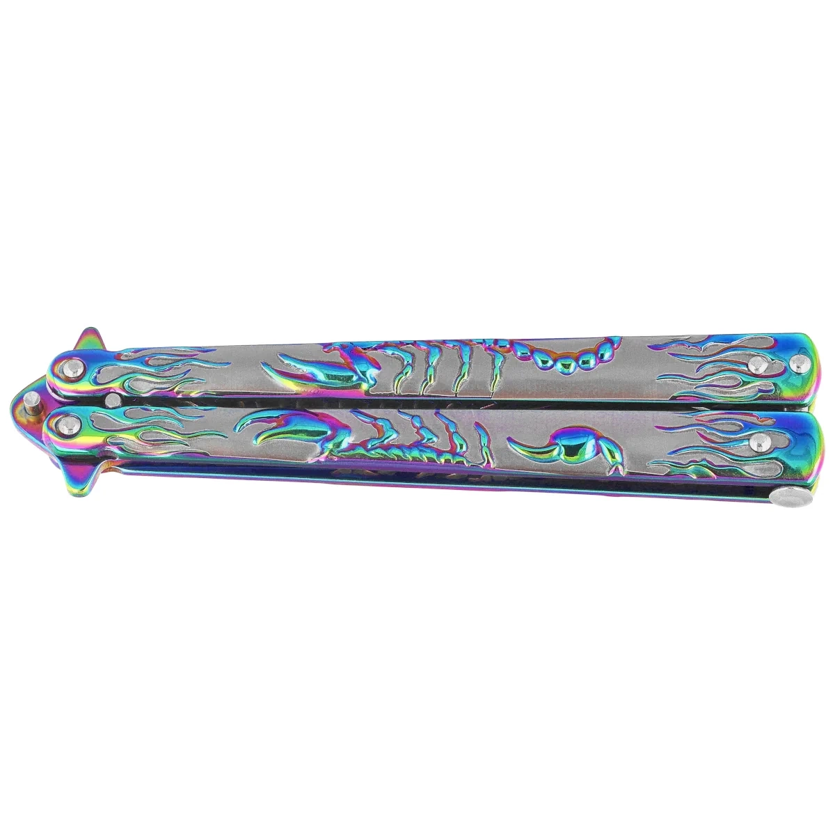 Nóż motylek Martinez Albainox Balisong Scorpion Rainbow, Rainbow 3Cr13Mov (02280) 2 webp