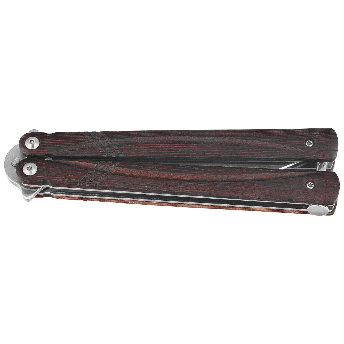 Nóż motylek Martinez Albainox Balisong Fine Wood, Satin 3Cr13Mov (02254) 2 webp