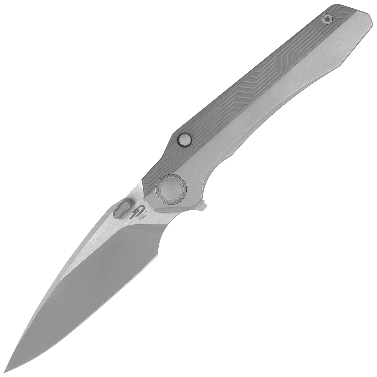 Nóż składany Bestech Wet Nellie Two Tone Gray Titanium, Satin MagnaCut by Kombou (BT2505B) 1 webp