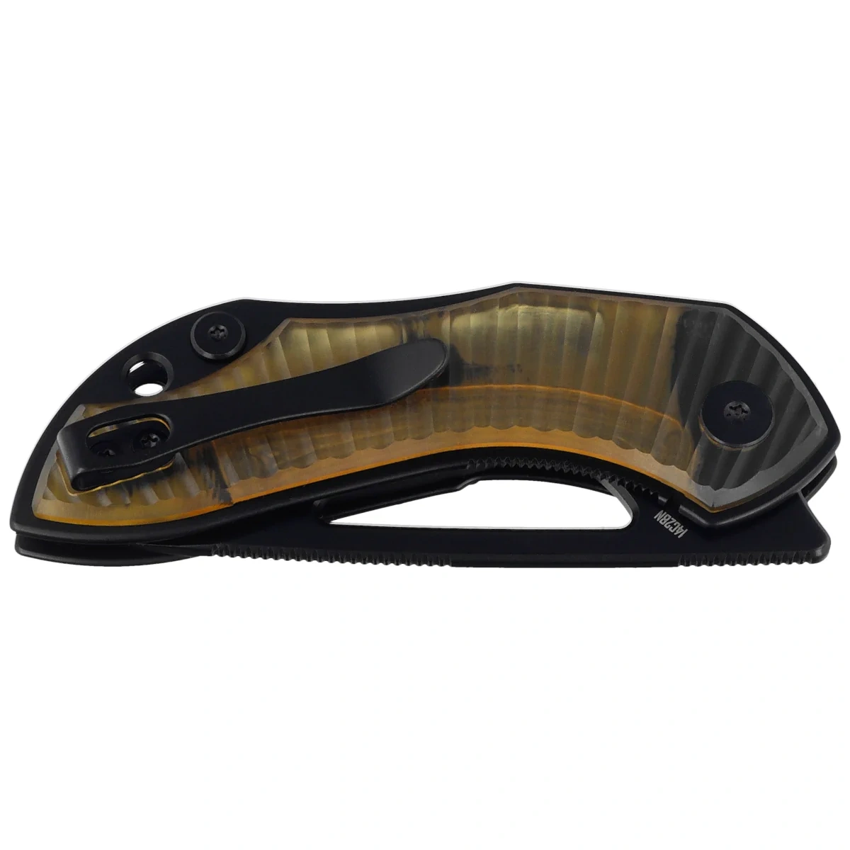 Nóż składany Bestechman Triassic Amber Ultem, Black PVD 14C28N by Denis Simonutti (BMK17F) 2 webp