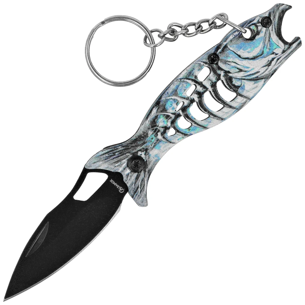 Nóż wędkarski brelok Martinez Albainox Fishing 3 Blue Aluminium, Black 3Cr13Mov (25145 BL) 1 webp